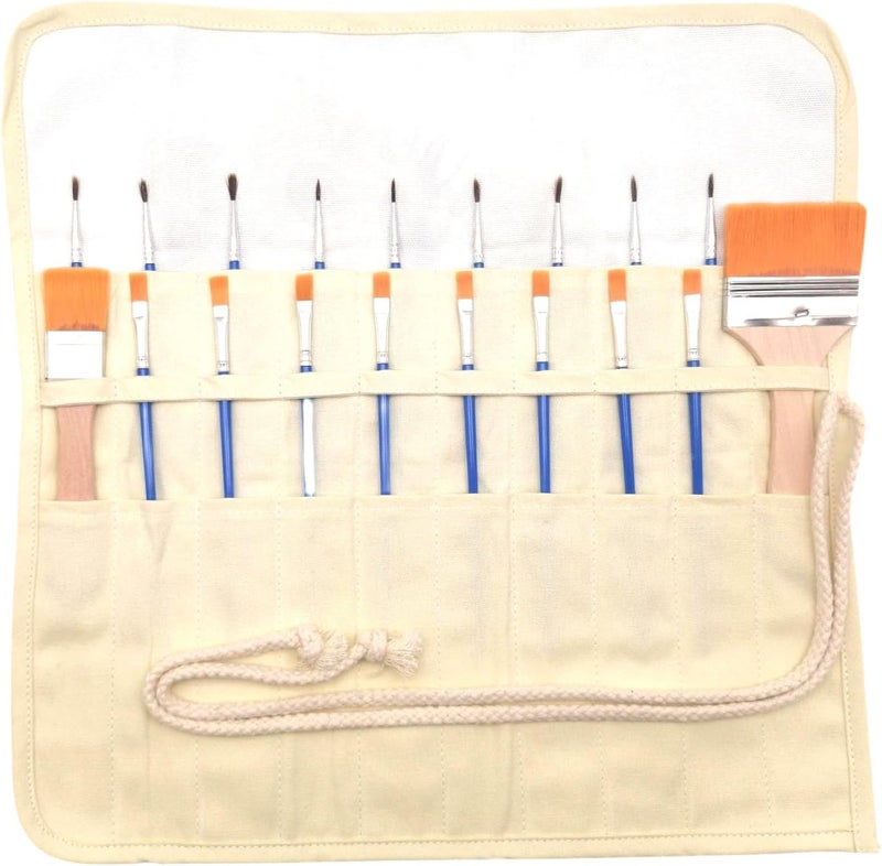 Funny live Paint Brush Holder Art Supplies, Artist Paint Brush & Storage Organizer Roll-Up Case Bag, Protect Acrylic Oil Watercolor Paintbrushes (Sunflower 20 Slot Pockets) - Image 3